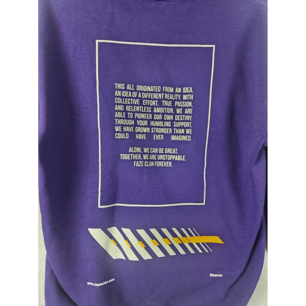 FaZe Clan Faze‎ Up Purple Hoodie Sweatshirt Size S - Picture 13 of 14